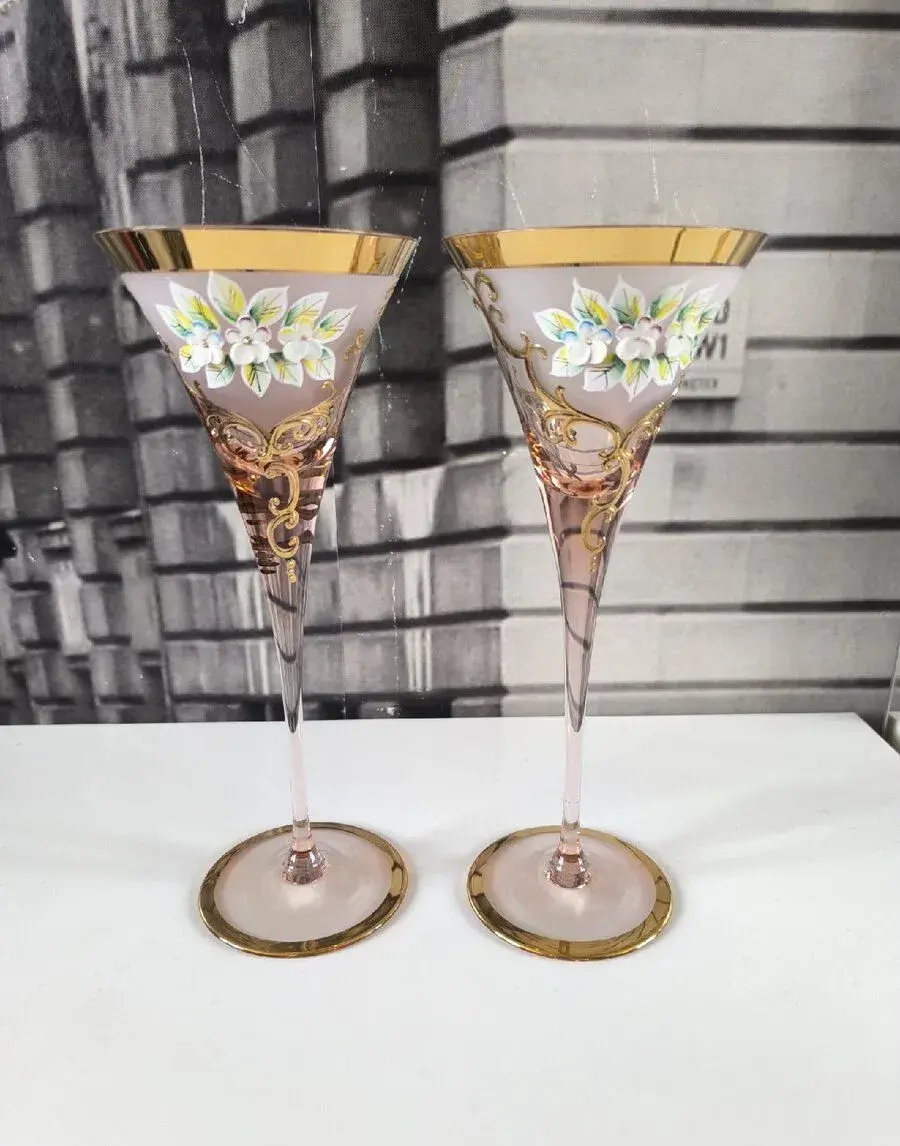 sklenice Angela – smalt a zlato, 24,5 cm