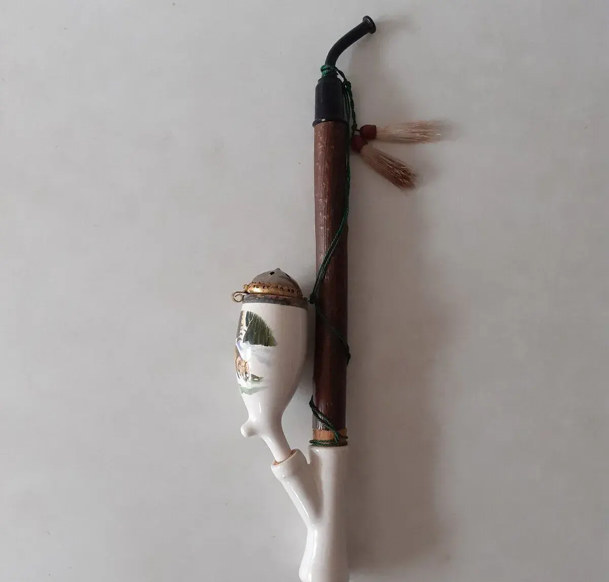 zdobená porcelánová fajfka, dýmka - nepoužitá