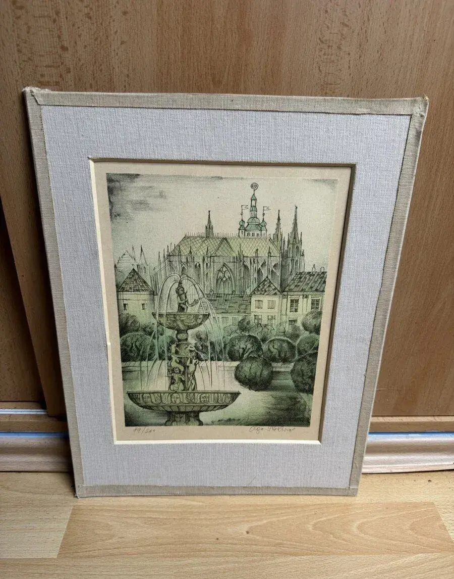 Obraz - Grafika Kutná Hora – kašna, číslovaná 49/200