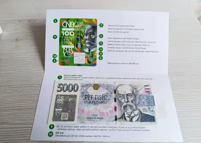 1x5000 Kč s přítiskem ČNB série B,včetně přebalu