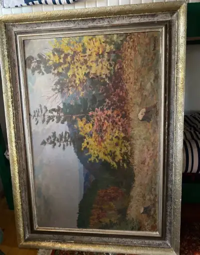 Starožitný obraz krajiny Hohaus
