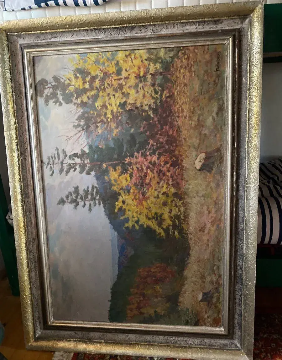 Starožitný obraz krajiny Hohaus