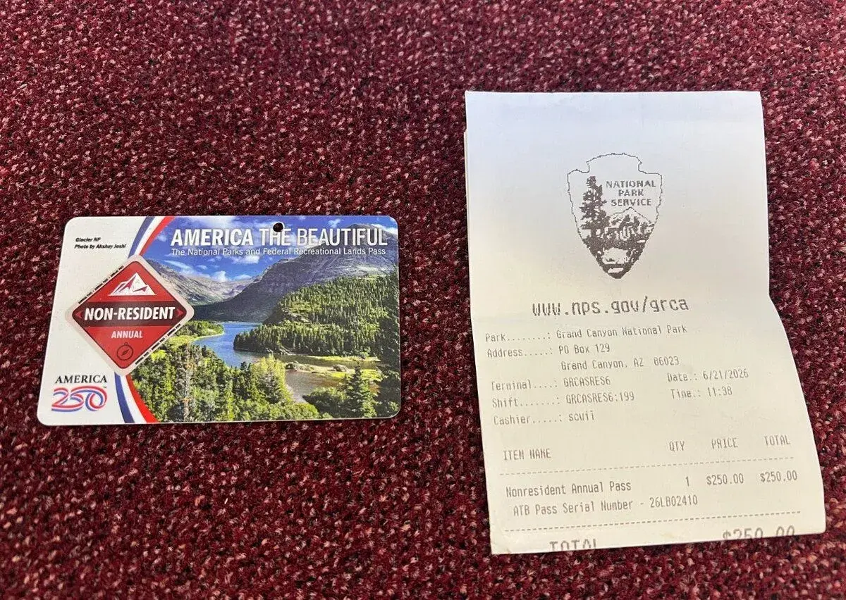 Annual non-resident park pass Amerika the beautiful USA park