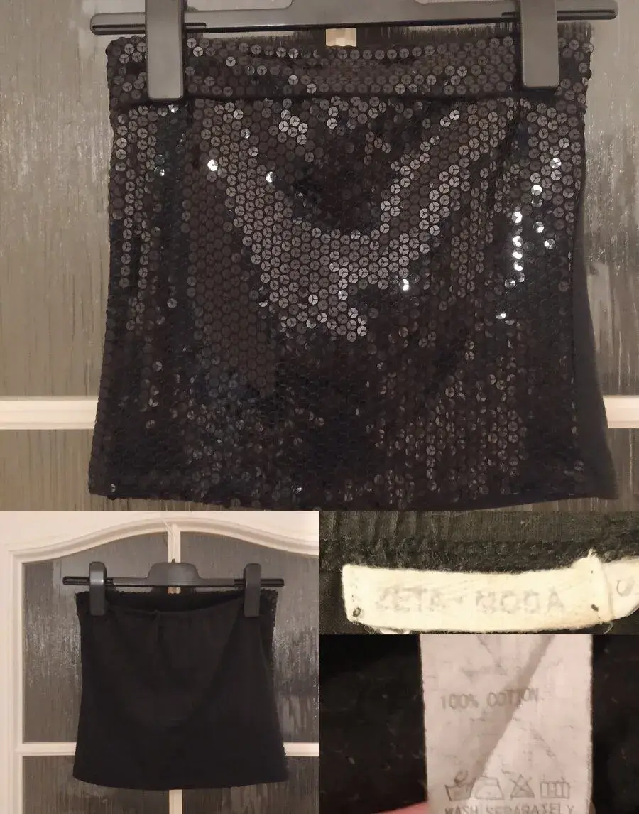 Černý flitrový top Zeta Moda (vel. S)