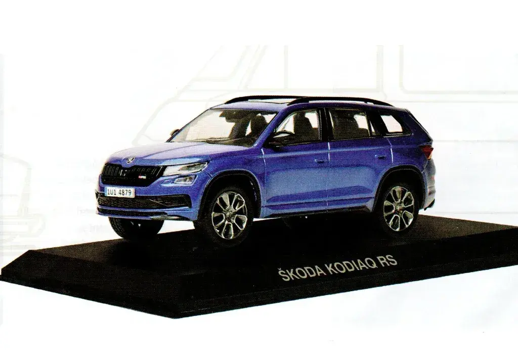 Škoda Kodiaq RS 2019 modrá 1:43 DeAgostini, nové.