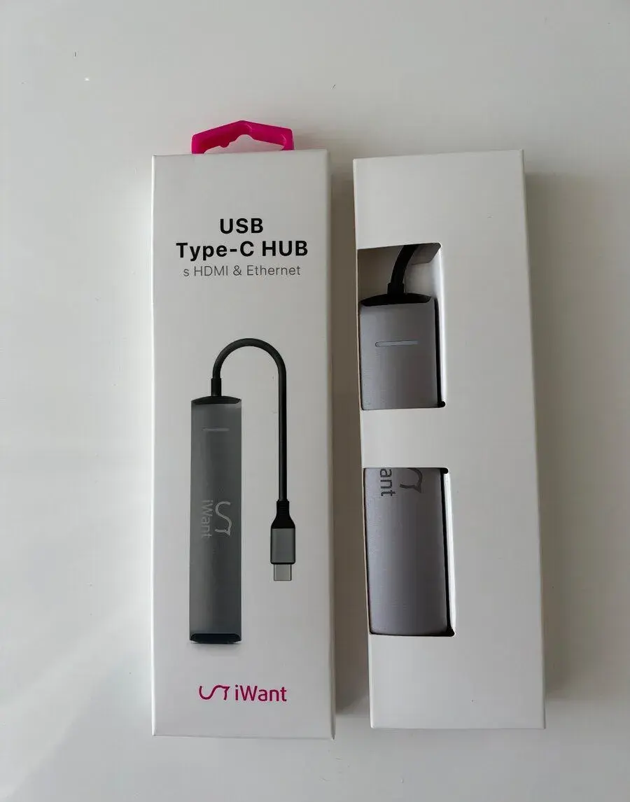 Hliníkový USB-C HUB iWant (HDMI 4K, RJ-45 Ethernet, 3x USB