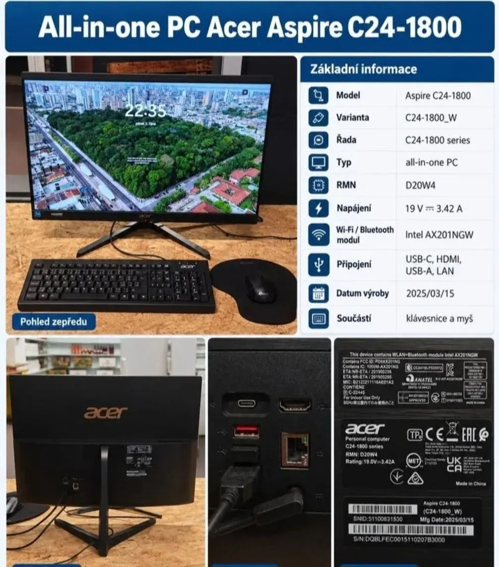 Acer Aspire C24-1800, 9 MĚSÍCŮ STARÝ