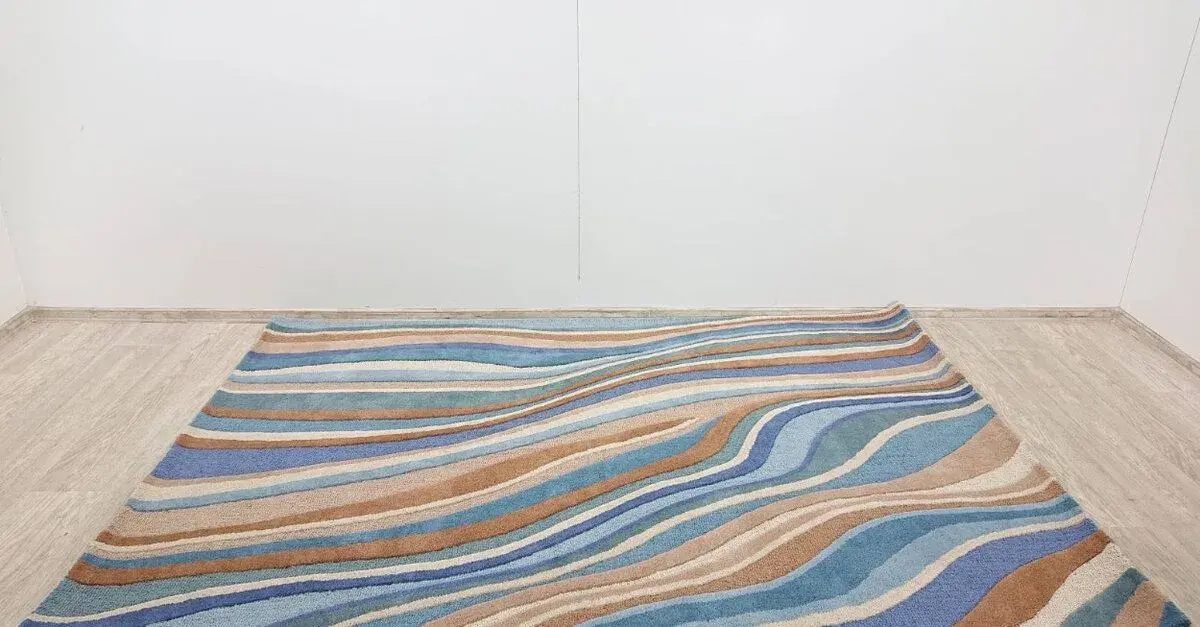 Modrý vlněný koberec Abstract Flow 160x230 cm Flair Rugs