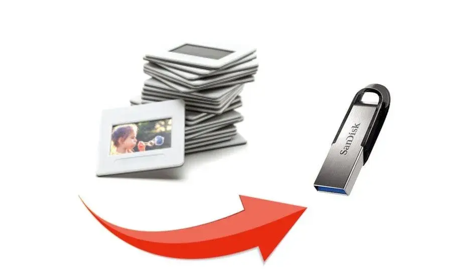 Prodej diarámečku, Skenování diapozitivů na USB FlashDisk