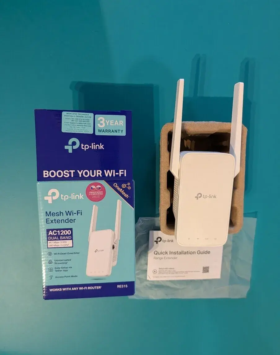 TP-Link RE315 AC1200 – WiFi extender, stav jako nový, záruka