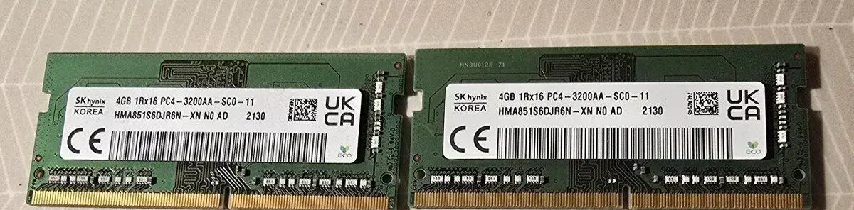 ⭐ SK hynix paměti SO-DIMM DDR4 8GB (2×4GB) 3200MHz, do noteb