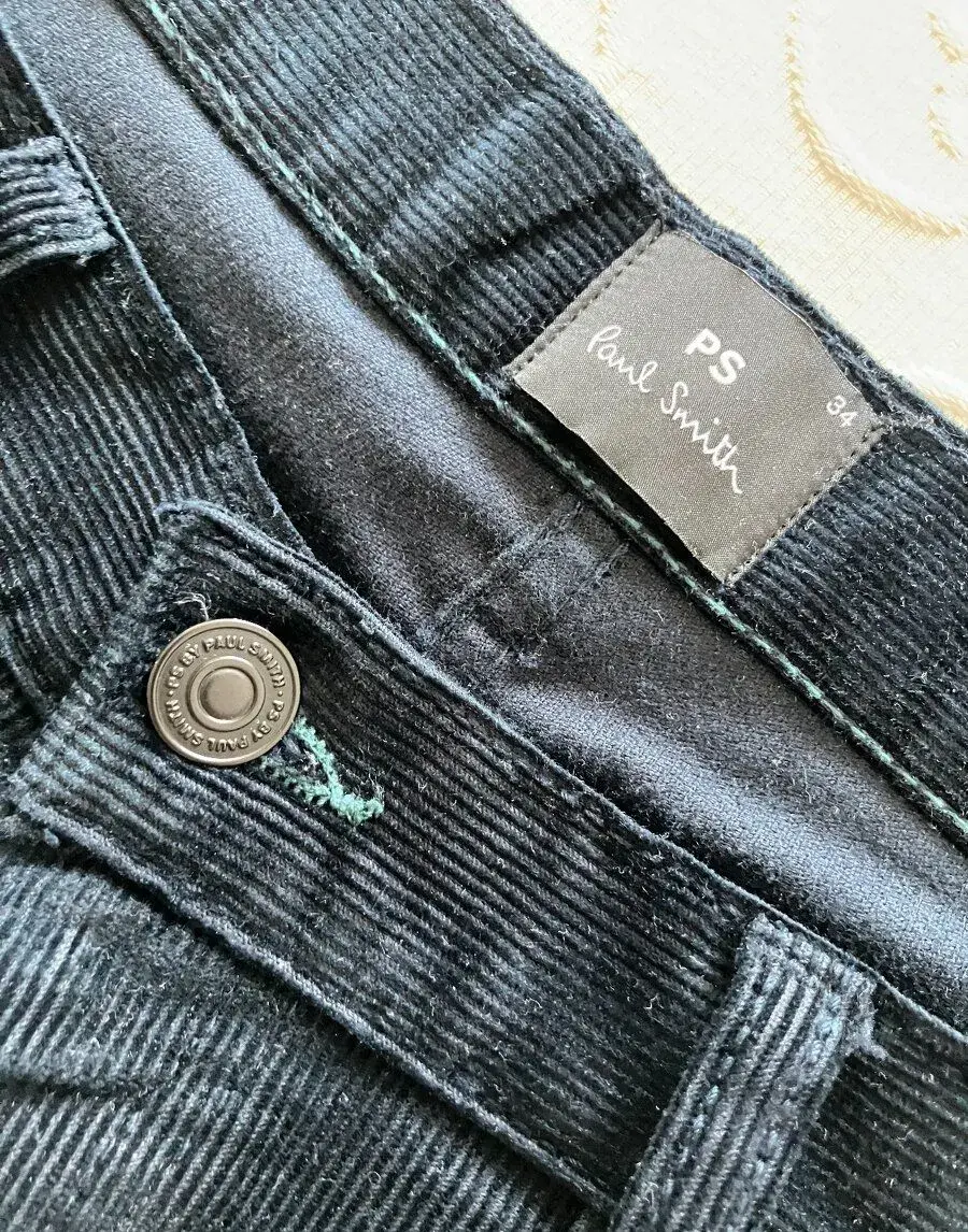 Paul Smith modré manšestrové kalhoty 34R