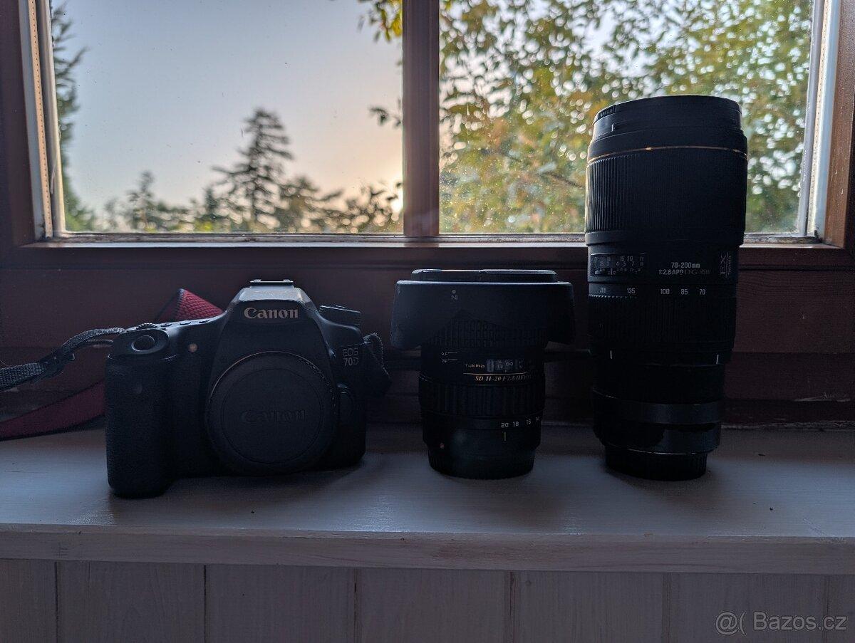 Kompletní fotovýbavu: Canon EOS 70D + Tokina 11-20mm