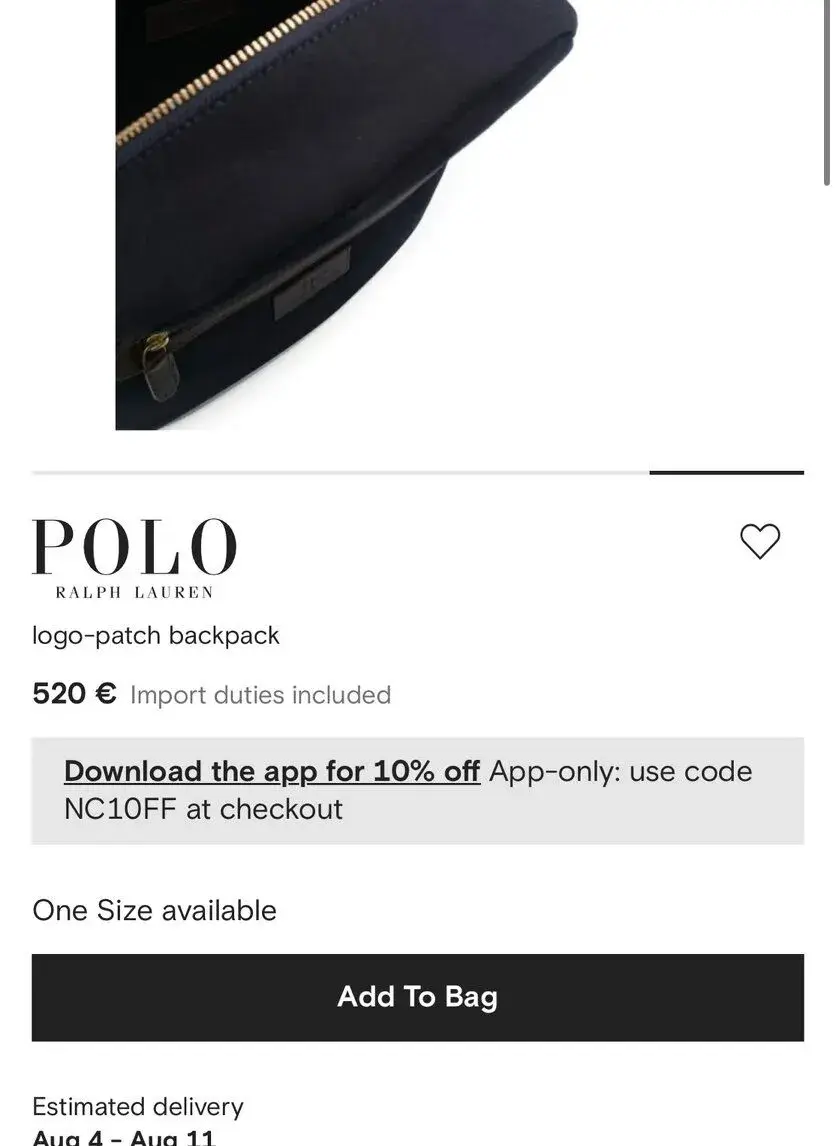 Originál Černý batoh Polo Ralph Lauren