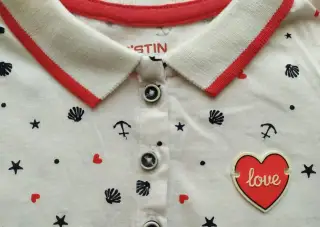 Nové dívčí tričko s límcem polo, namořnice, vel. 104