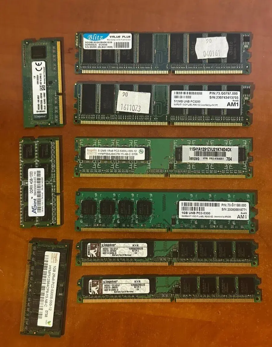 Ramky DDR1, DDR2, DDR3, SO-DIMM