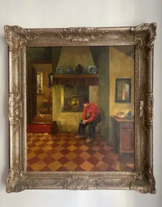 Obraz olej na plátně E. Keichel 93cm x 103cm
