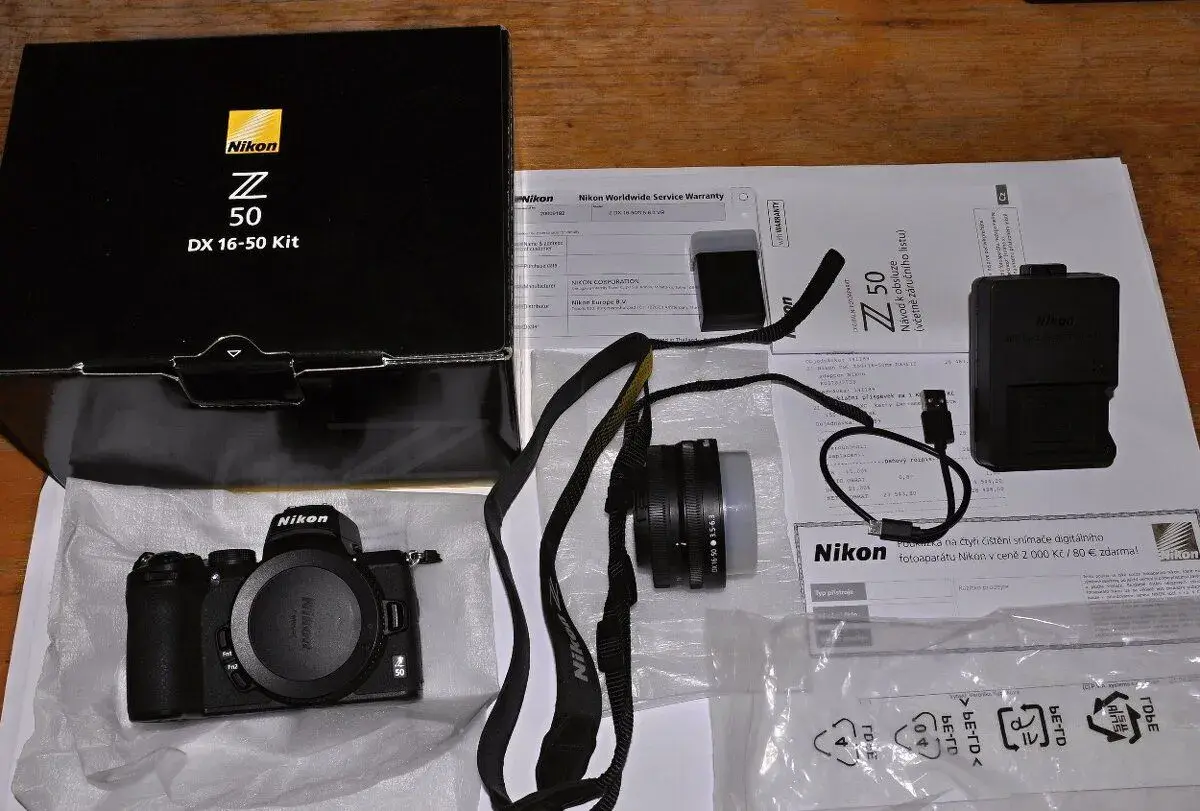 Nikon Z50 + objektiv 16-50 + ftz adaptér