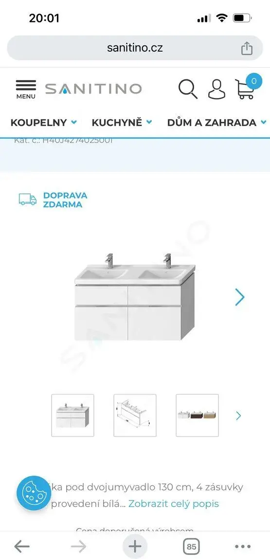 Skříňka pod dvojumyvadlo