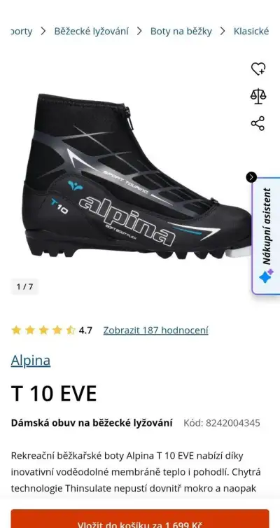 Dámské Běžkařské boty ALPINE T10 zánovní