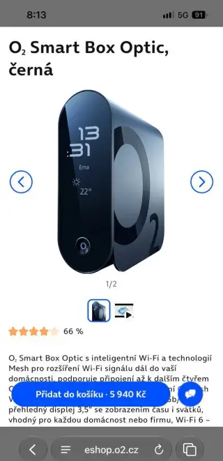 O2 Smart Box Optic s inteligentní Wi-Fi