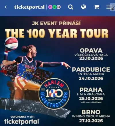 Vstupenky do Opavy Harlem Globetrotters