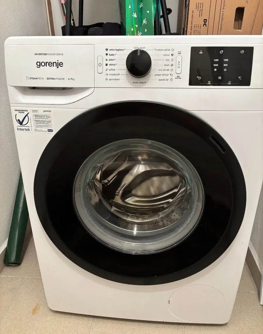 Slim pračka Gorenje WNEI74SBS – 7 kg,1400 ot.,Invertor,Pára