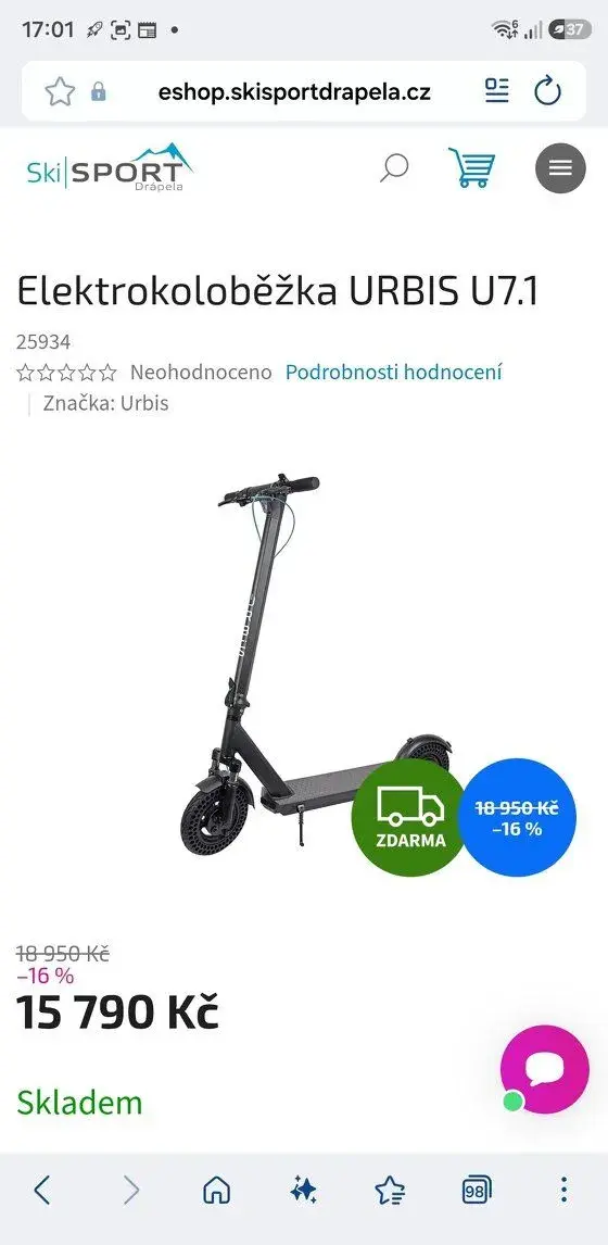 Elektrokolobežka URBiS U7.1