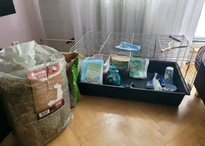klec pro morče/králíka s příslušenstvím