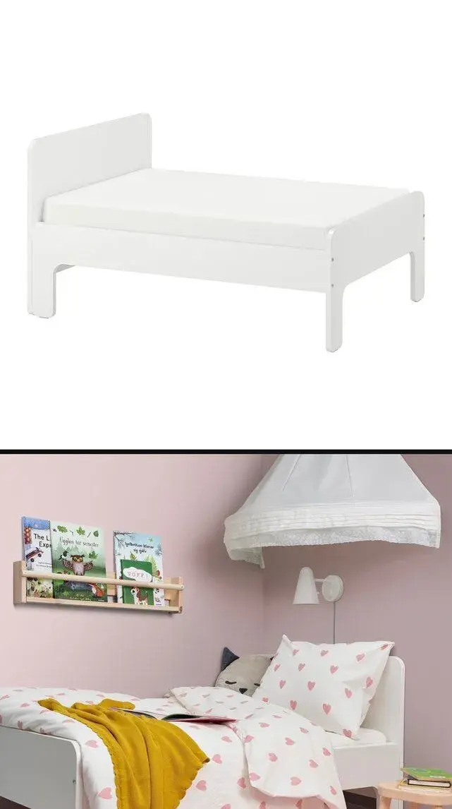 2× dětskou rostoucí postel IKEA SLÄKT, bílá