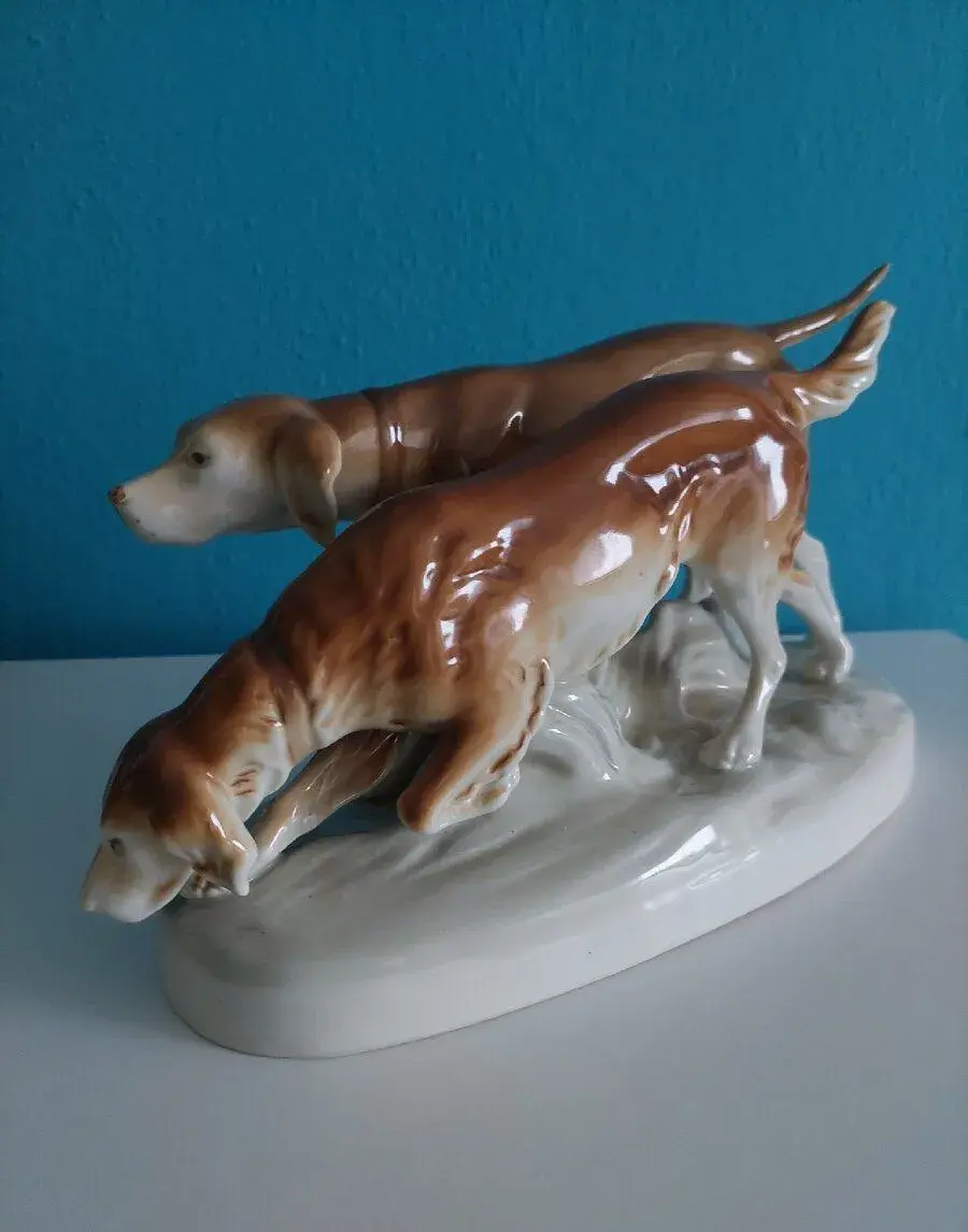 Retro porcelanova soska lovecti psi ROYAL DUX