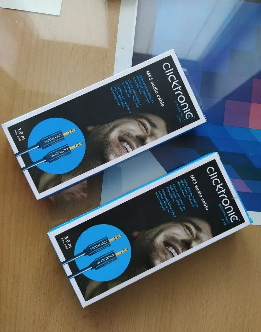 NOVÉ ŠPIČKOVÉ Hi-Fi KABELY CLICKTRONIC 3,5 mm - Jack 3,5 mm