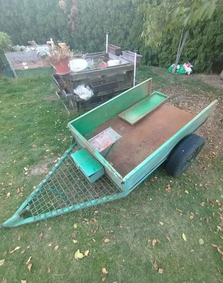 Celokovový sklopný vozík za malotraktor / čtyřkolku