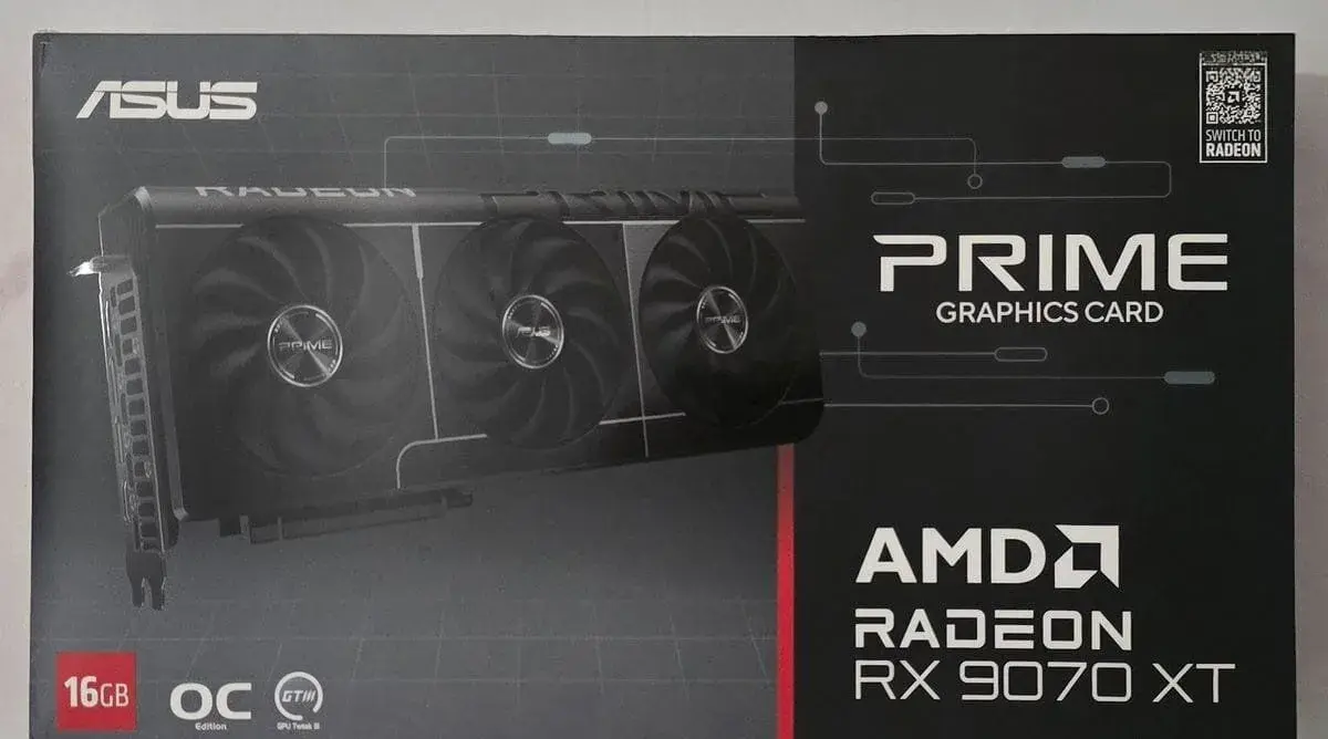 Grafika Asus PRIME Radeon RX 9070 XT OC 16GB
