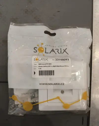 Solarix CAT6 UTP - dvojitá zásuvka RJ45