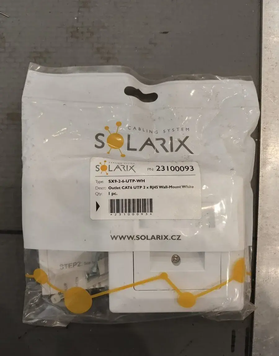 Solarix CAT6 UTP - dvojitá zásuvka RJ45