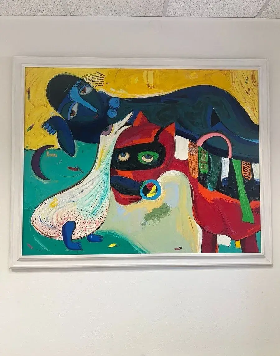 Originál obraz "Červený kůň" – Valeria Emets (145x115 cm)