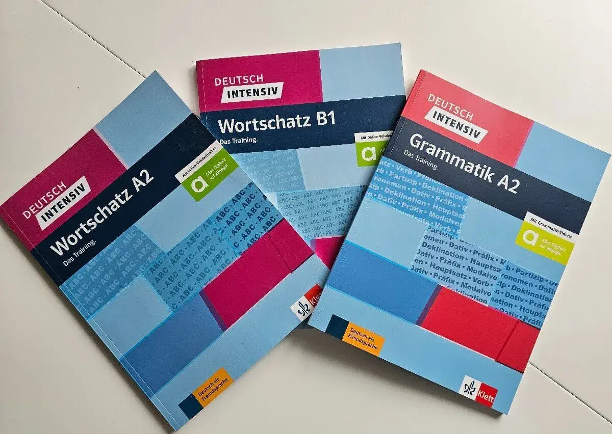 Klett - cvičebnice němčiny: Wortschatz A2, B1, Grammatik A2