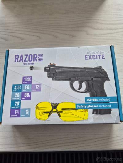 Nová pistole Razor Gun Excite 4,5mm, co2