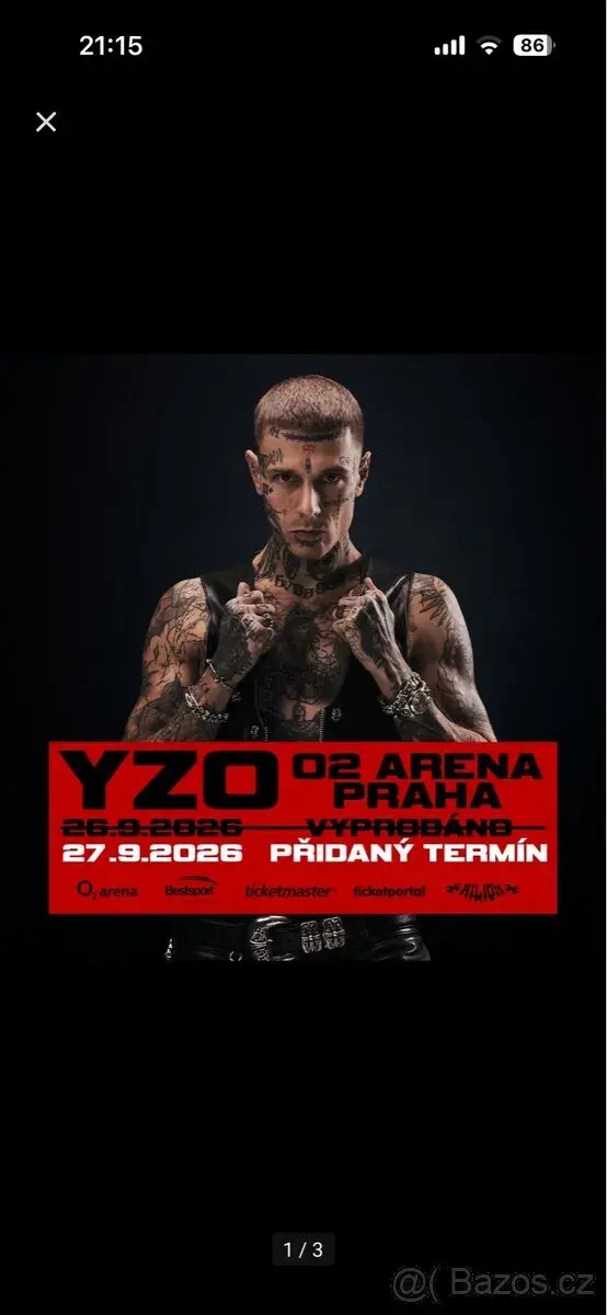 Vstupenka na koncert YZOMANDIAS