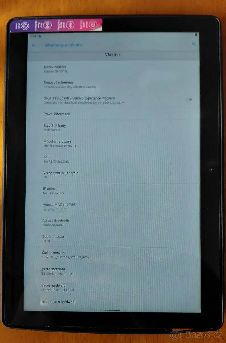 Tablet Lenovo TB-X 505L