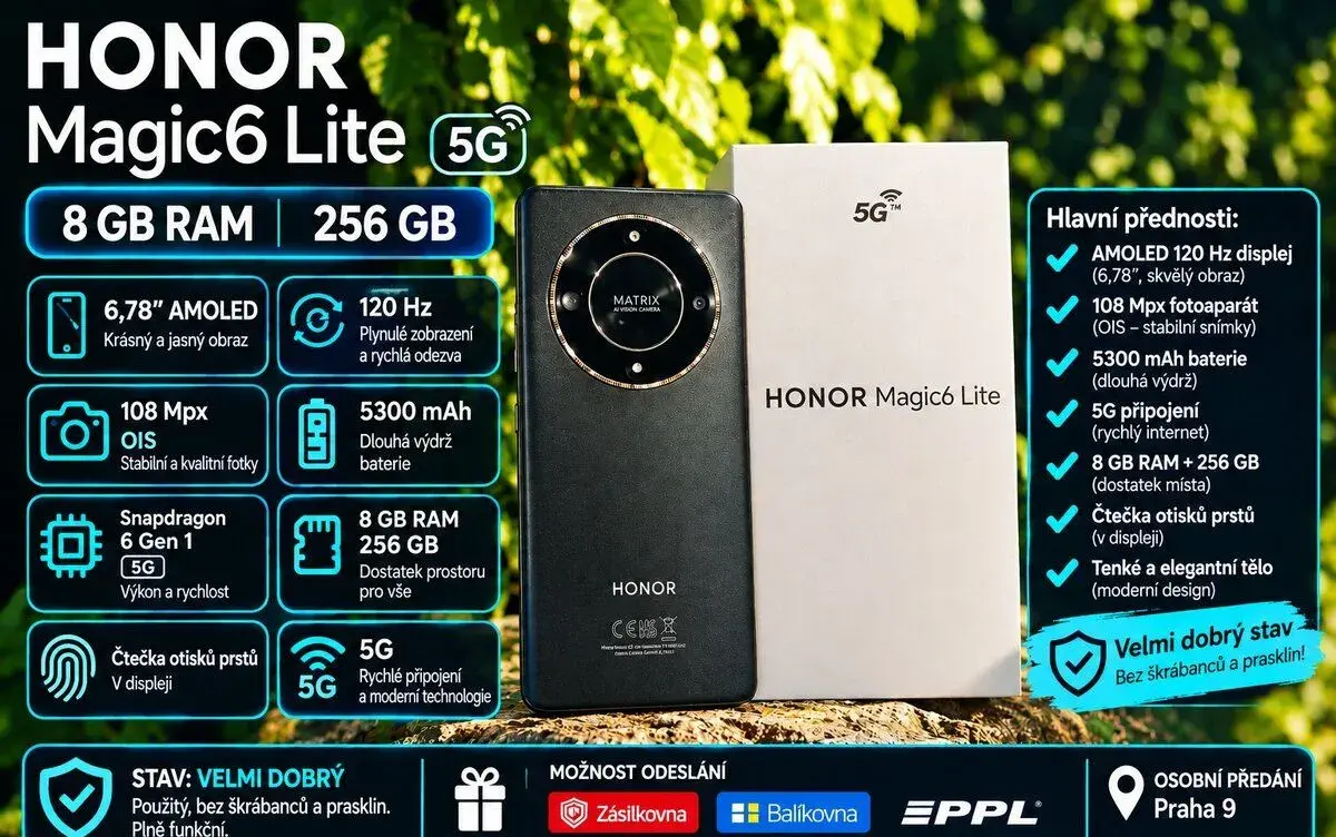 Honor Magic6 Lite 5G 256 GB - AMOLED 120 Hz • 108mpx
