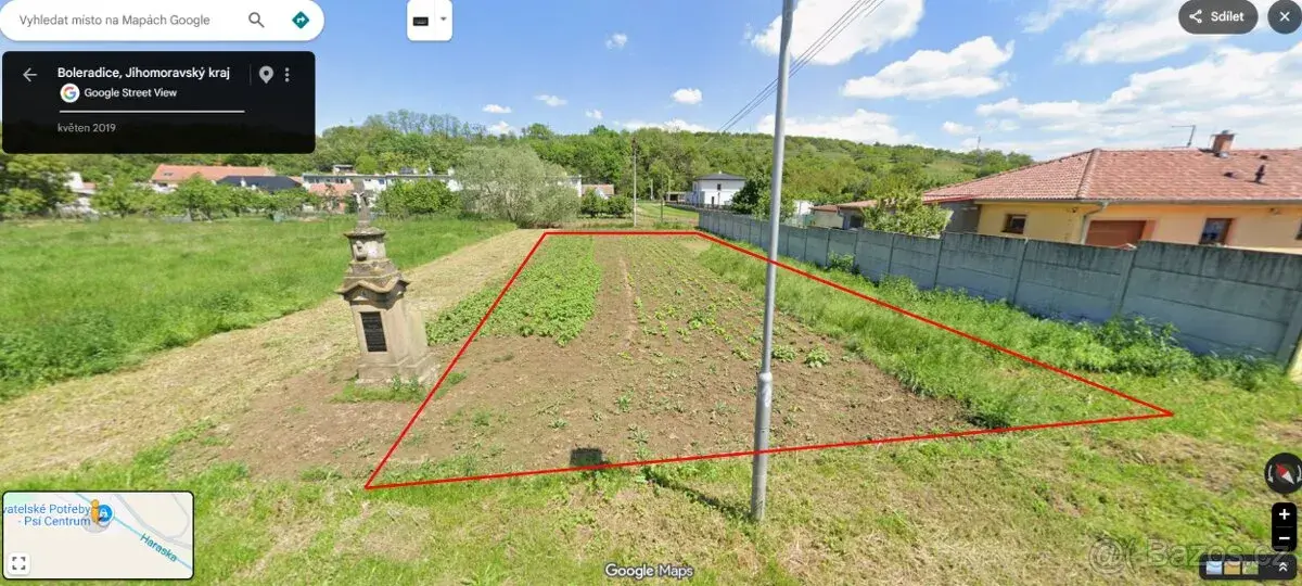 Boleradice u Hustopeč, prodej stavebního pozemku 568 m²