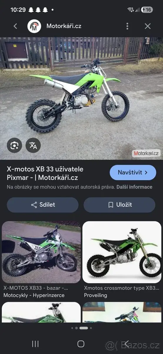 Zbytky dilu na pit bike