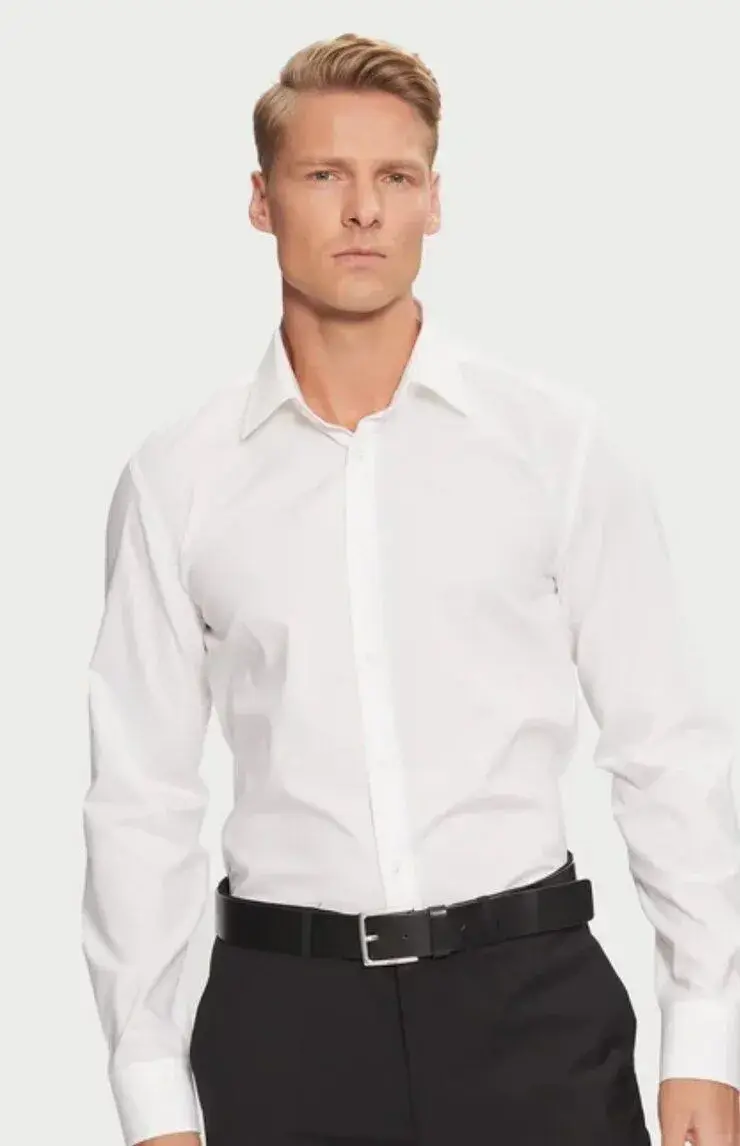 HUGO BOSS SLIM PÁNSKÁ WHITE KOŠILE M(M-L)