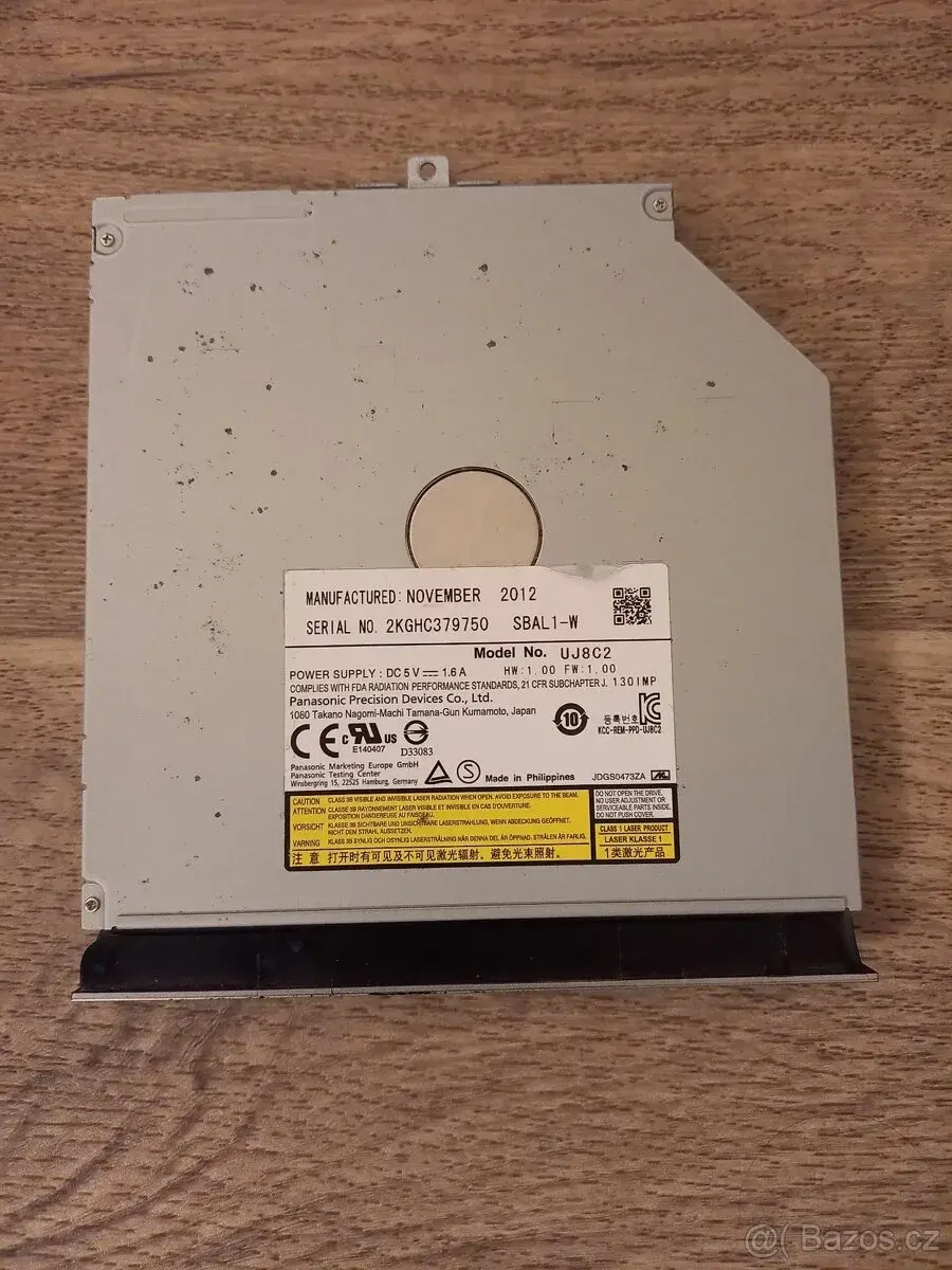Panasonic UJ8C2 DVD mechanika do notebooku – SATA, 9,5 mm