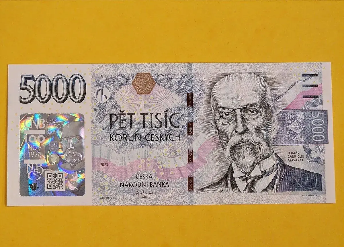 Výroční bankovka 5 000 Kč s přítiskem