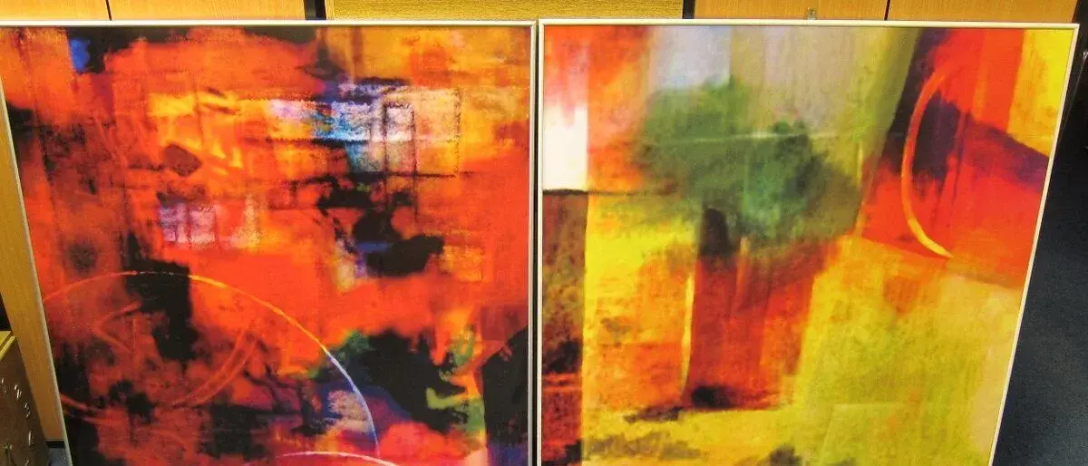 Růžičková - abstrakce tisk na Kapa - 100x100cm