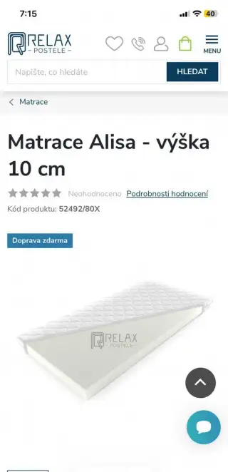 Matrace od Relax postele Alisa