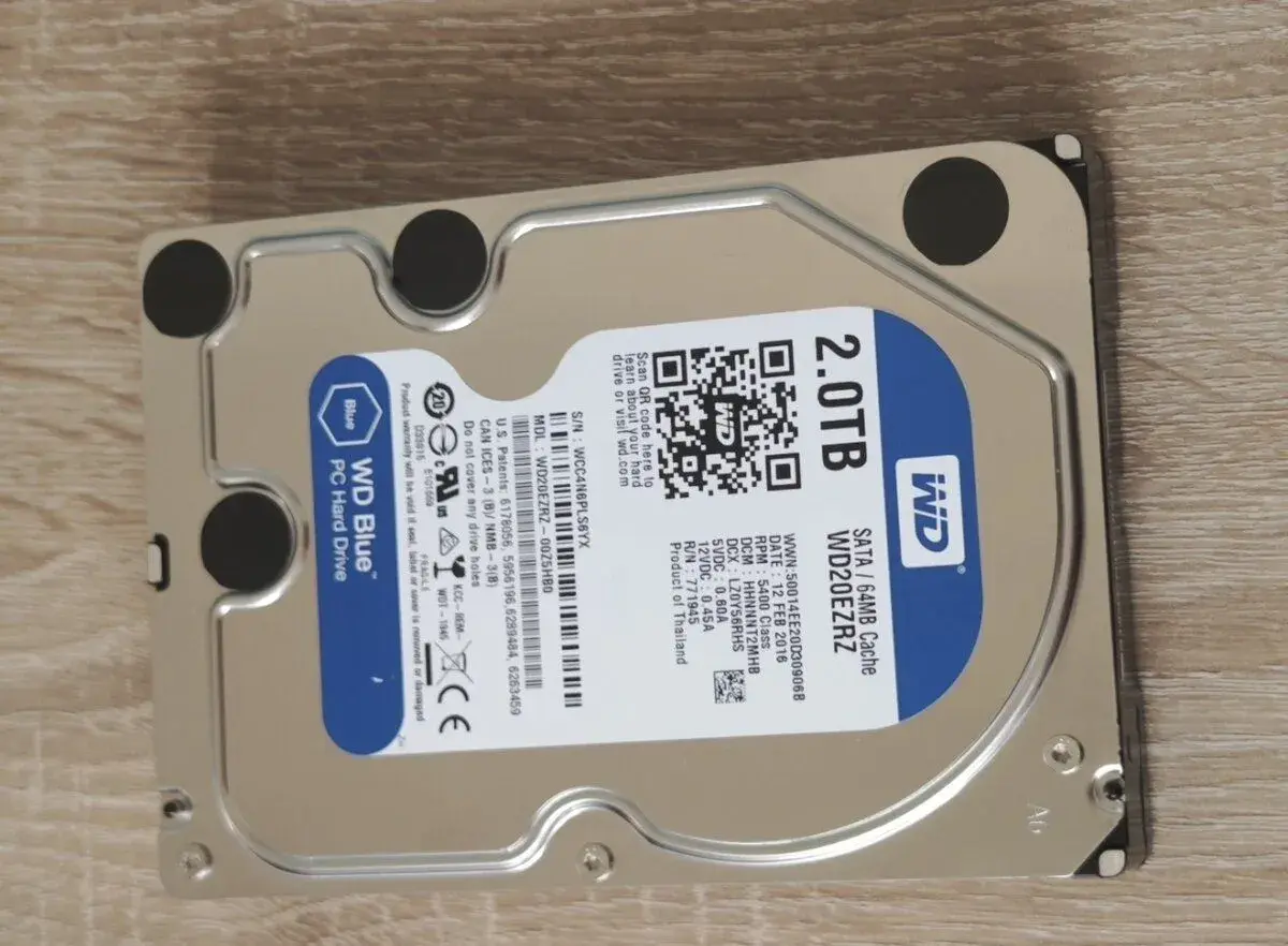 3,5" SATA HDD 2 TB (2000 GB) WESTERN DIGITAL BLUE WD20EZRZ